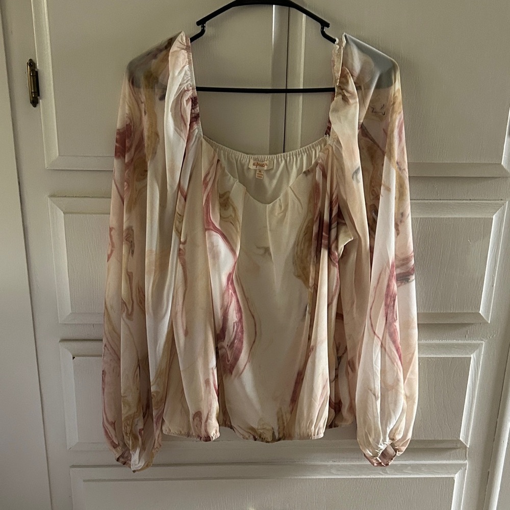 Elegant Cream and Pink Women's Top